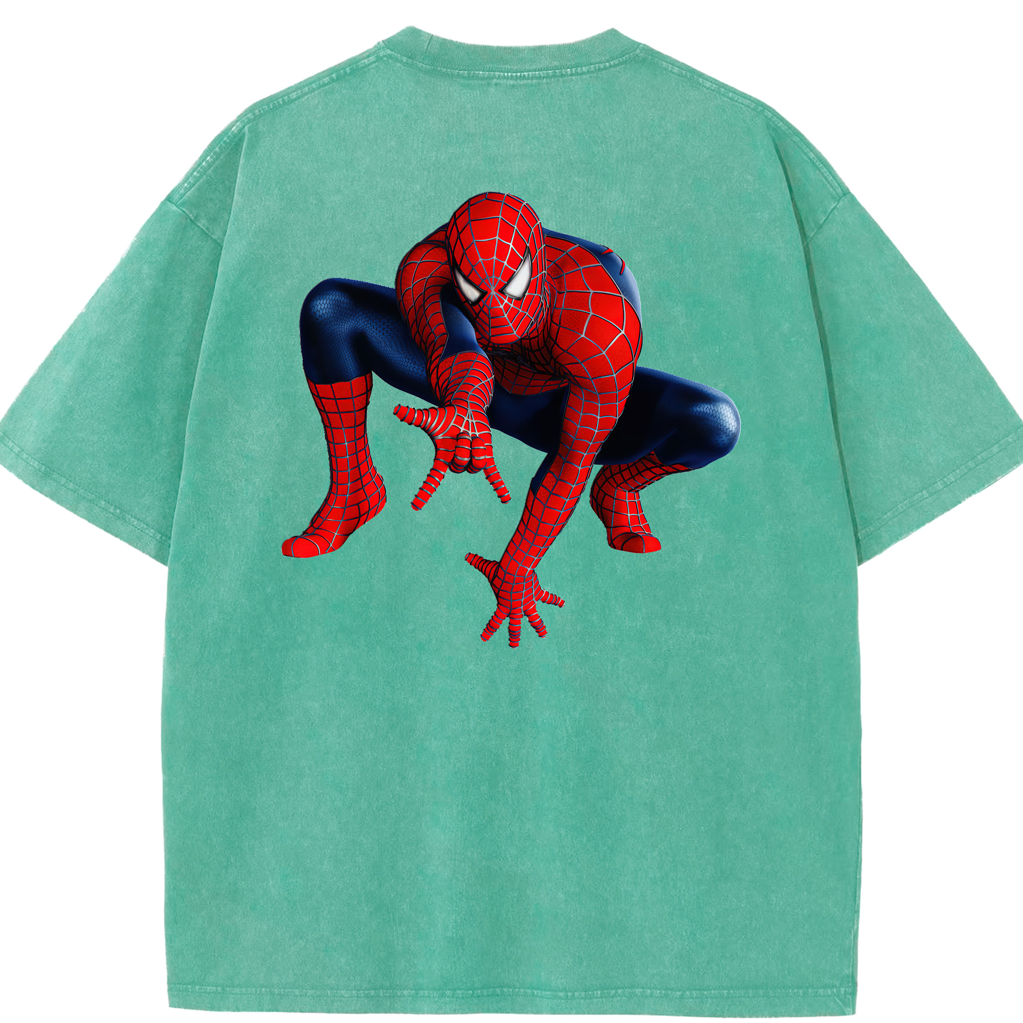 （画像用） Spider Man スパイダーマン 綿100% ヴィンテージ風 半袖Tシャツ（背面プリント）